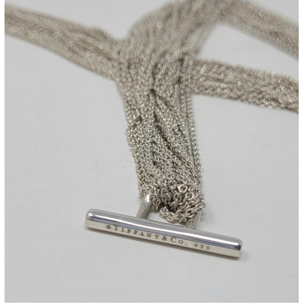 Tiffany Multi Strand Heart Mesh Somerset Silver Necklace - Picture 5 of 6